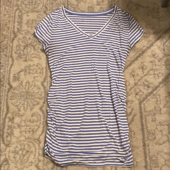 Liz Lange Tops - Blue striped Maternity Top